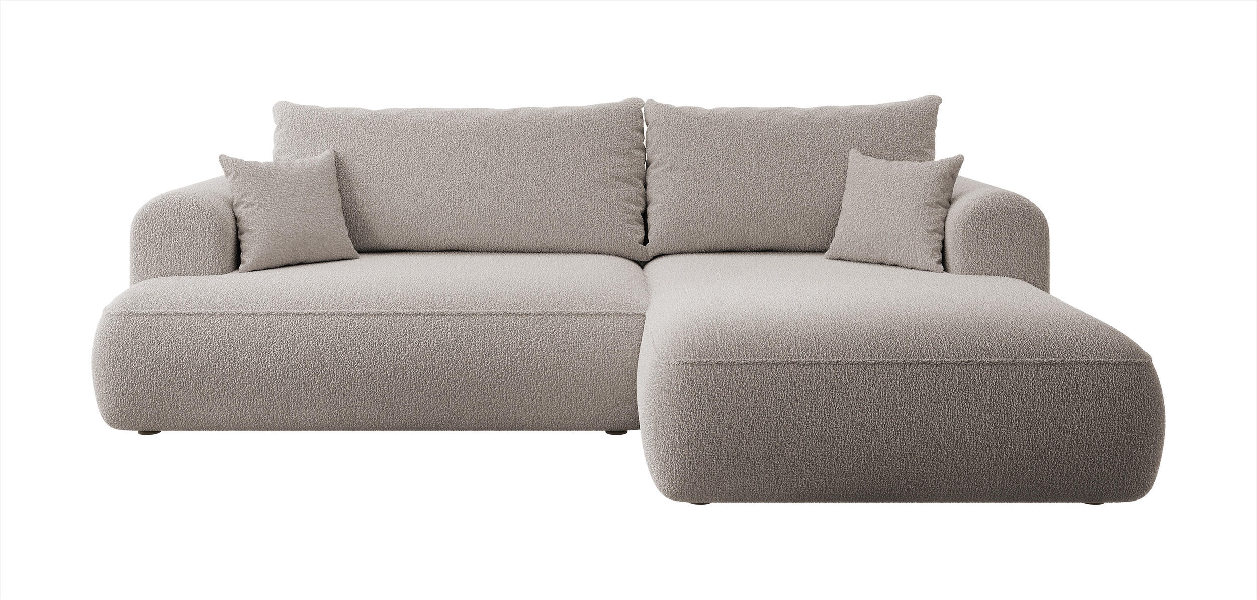 ECKSOFA Ovo Dunkelbeige Boucle - Schwarz/Mokka, Kunststoff/Textil (260/165cm) - Selsey