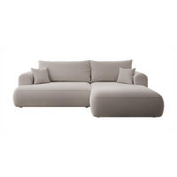 ECKSOFA Ovo Dunkelbeige Boucle - Schwarz/Mokka, Kunststoff/Textil (260/165cm) - Selsey