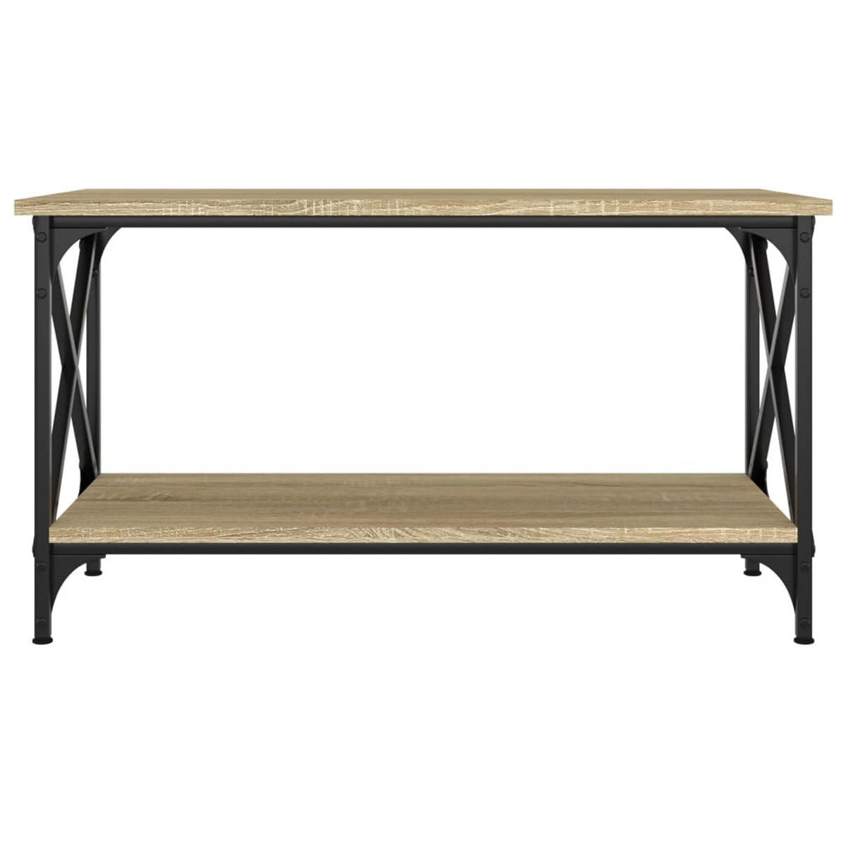 COUCHTISCH Sonoma Eiche 80x45x45 cm Holzwerkstoff und Eisen - Braun, Holzwerkstoff (80/45/45cm) - furnicato