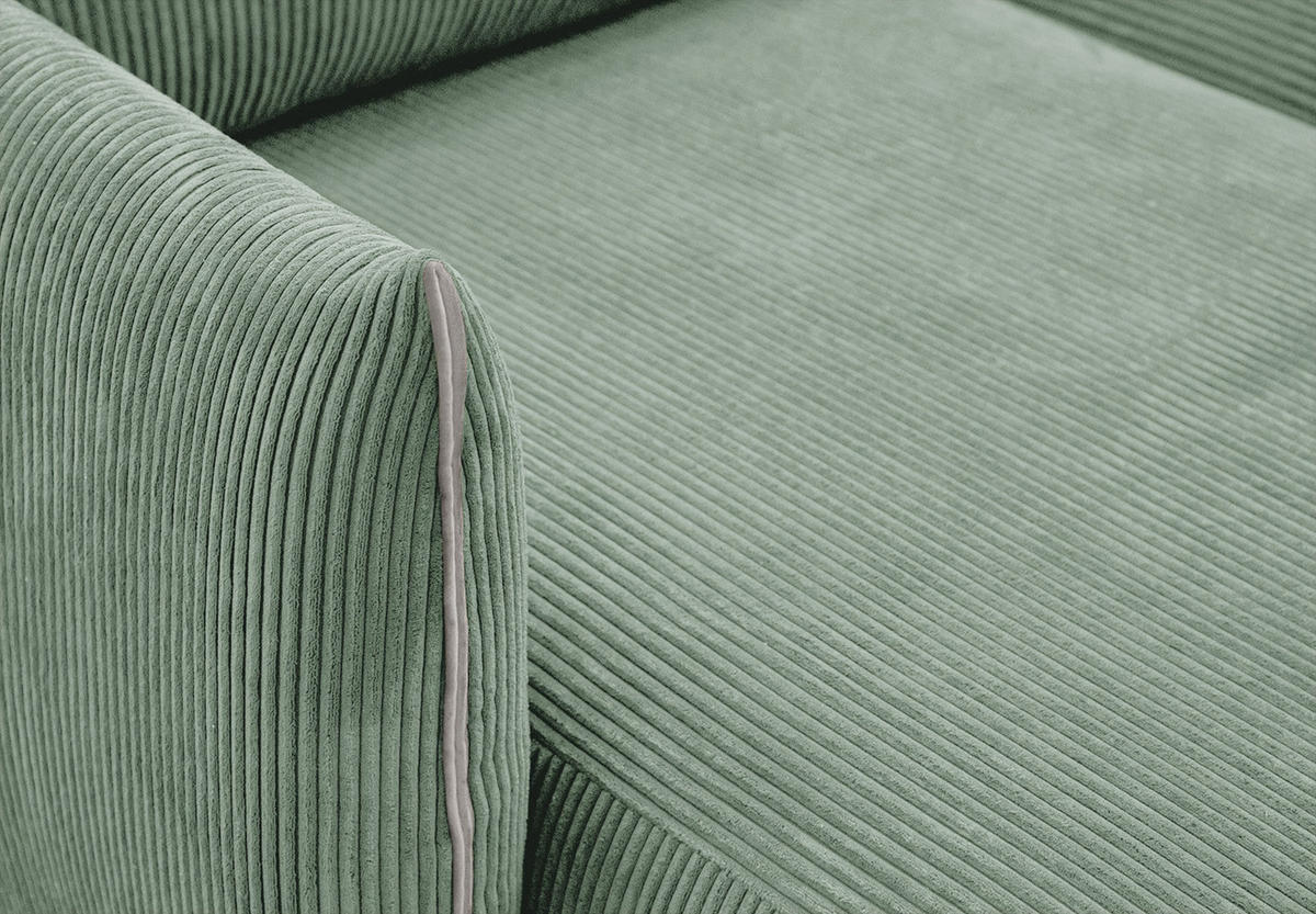 ECKSOFA TAUER 5-Sitzer, mintgrün - Schwarz/Mintgrün, Holzwerkstoff/Kunststoff (173/294cm) - Courtois Laville