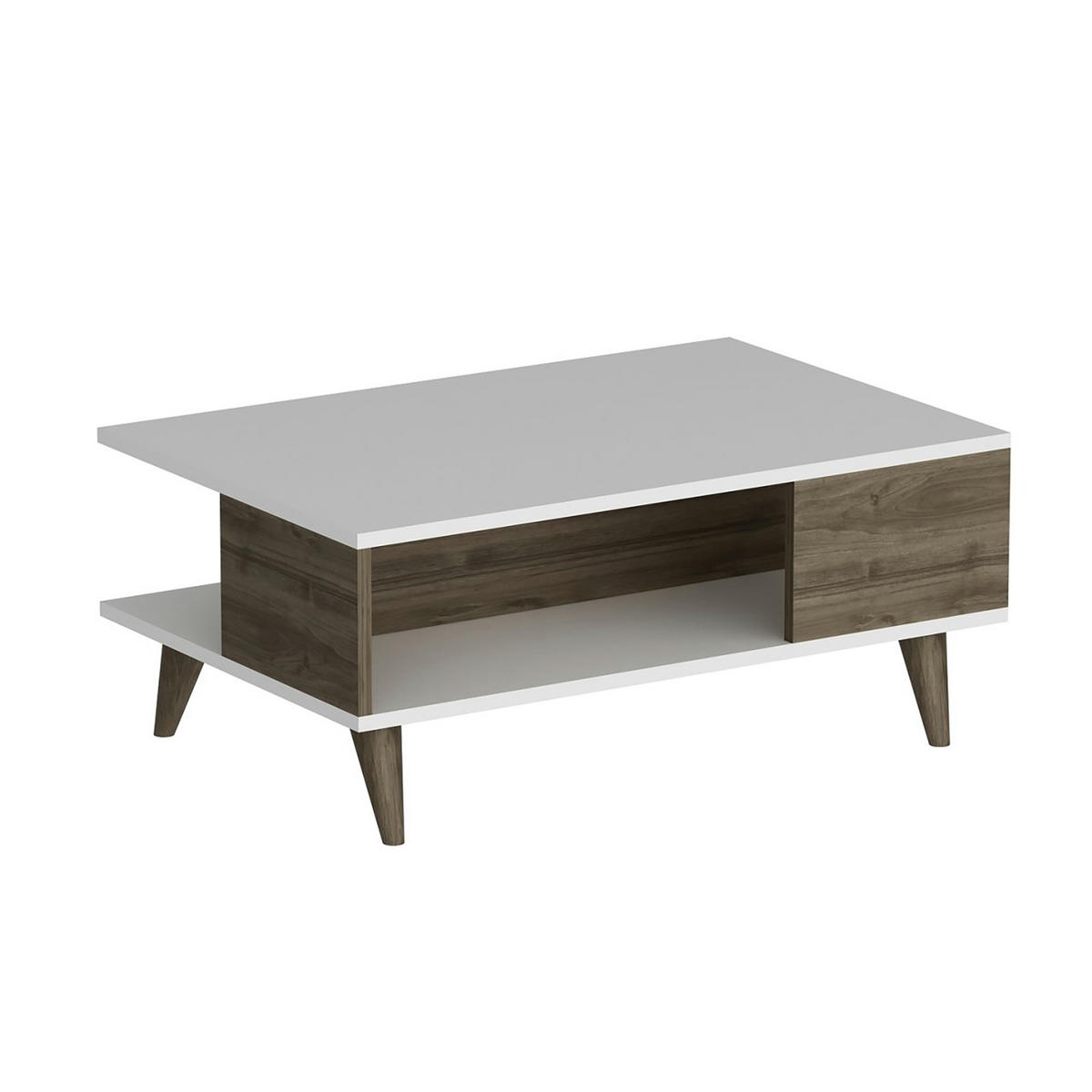 COUCHTISCH Grenaa 90/60/39 - Weiß, Holzwerkstoff (60/90/39cm) - [en.casa]