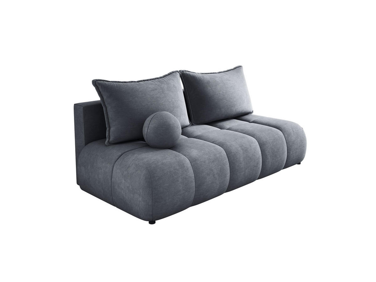 SOFA COCO MINI SCHLAFSOFA mit Bettfunktion, CLOUD Stoffbezug, 2-Sitzer, freistehend, Größe: 205x105x97 cm, Dunkelgrau - Schieferfarben, Holz/Textil (205/97/105cm) - DomoHome