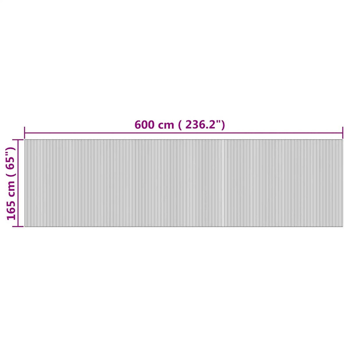 PARAVENT Natur Breite 600 Cm Höhe 165 Cm Bambus - Braun, Holz (0.2/165/600cm) - vidaXL