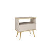 NACHTTISCH Beige - S-54, Hochglanz, Schubladen Push-to-Open 54x39x59 cm Beige/Gold - Beige/Goldfarben, Holzwerkstoff/Kunststoff (54/59/39cm) - DomoHome
