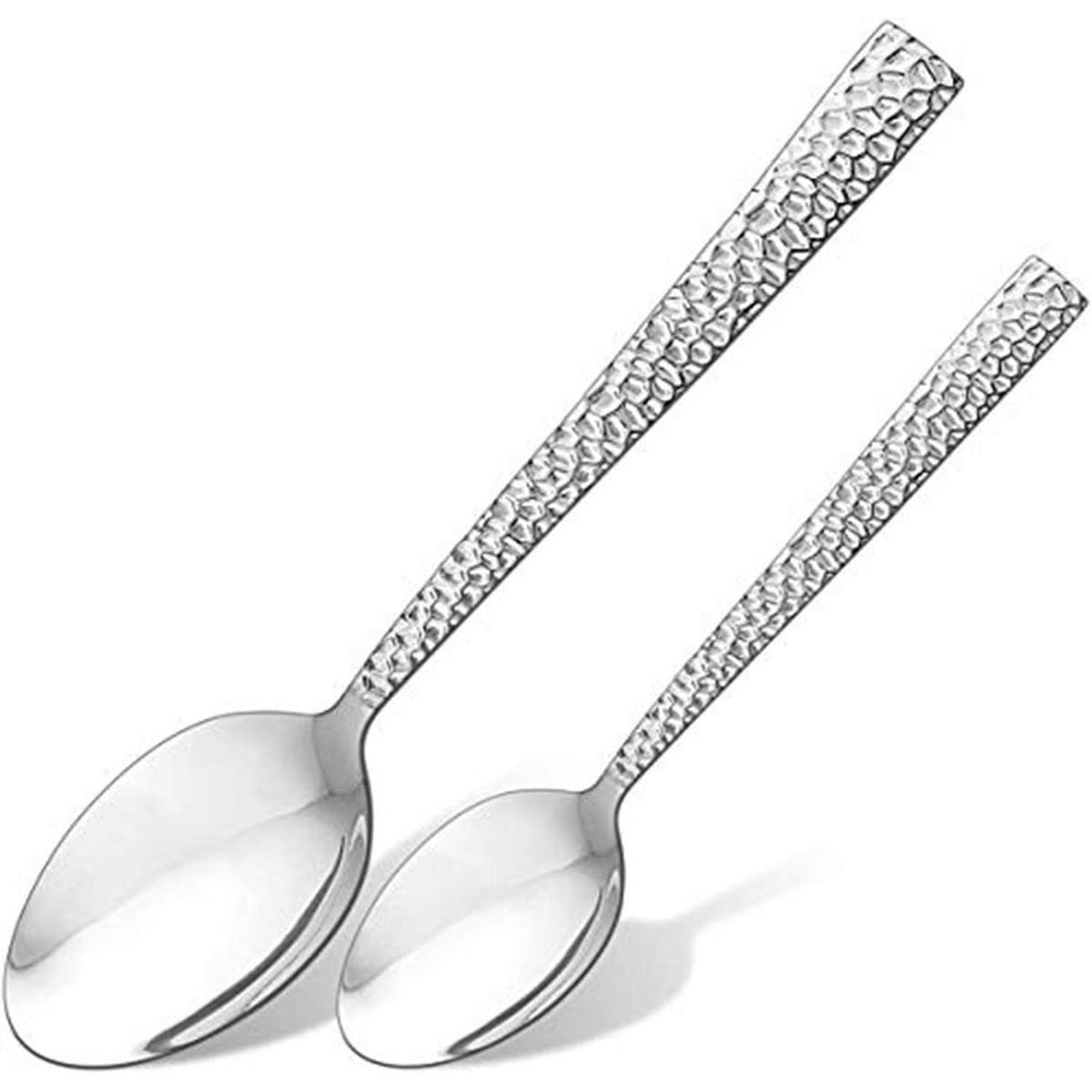 BESTECKSET 30-teiliges Set Edelstahl Hammergriff Hochglanzpoliert Spülmaschinenfest - Silberfarben, Metall