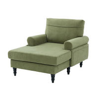RELAXSESSEL Liege,hochdichte Polsterung,Seitentaschen,Chenille,Grün - Grün, Textil (97/86/125.5cm) - LVHOM