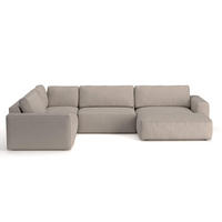 WOHNLANDSCHAFT mit wasserabweisendem Stoff - Beige/Schwarz, Holz/Kunststoff (367/89/249cm) - Cotta