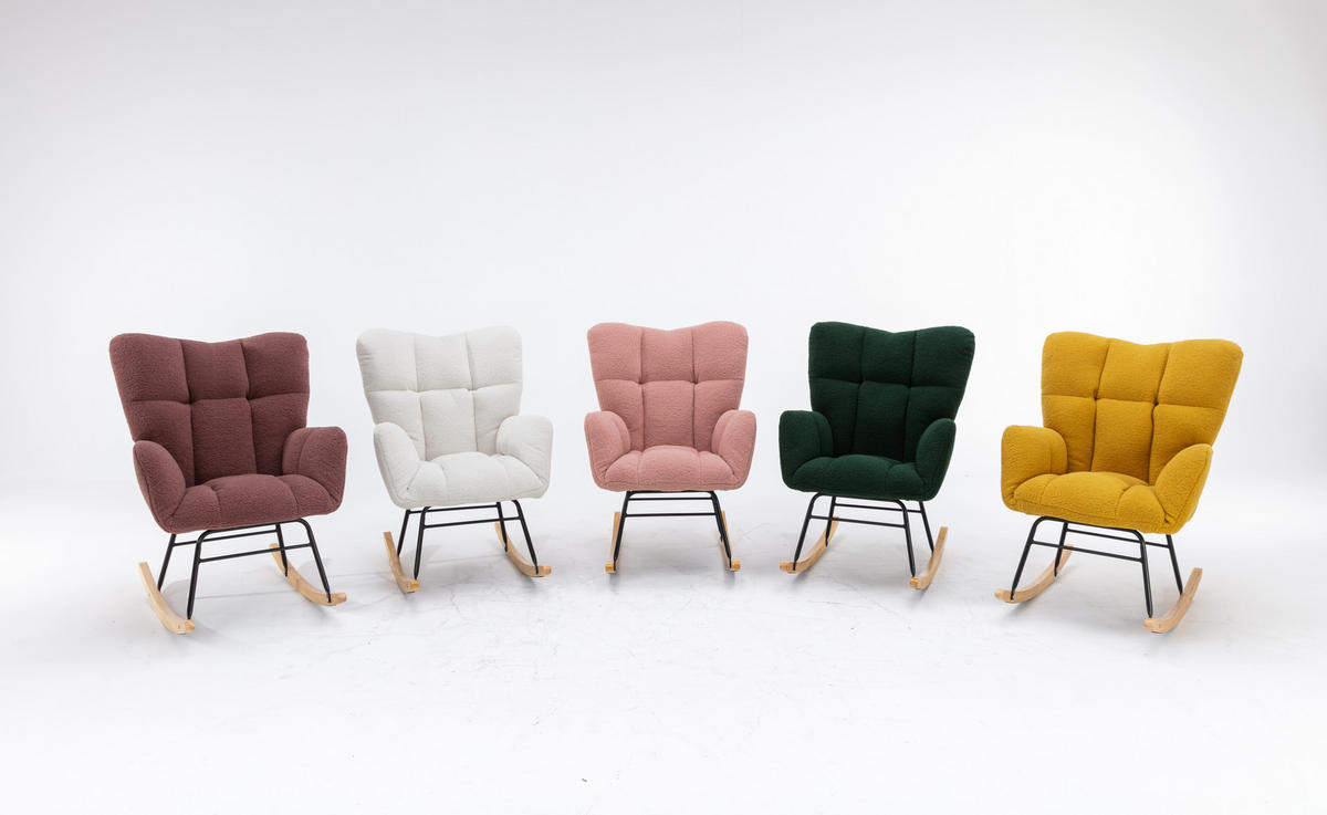 SCHAUKELSESSEL Weiß - Weiß, Holz/Textil (70/95/80cm) - Urban Meuble