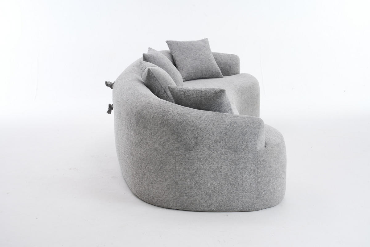 ECKSOFA 275/115/63 cm Grau Chenille - Grau, Textil (275/115cm) - Oxeza