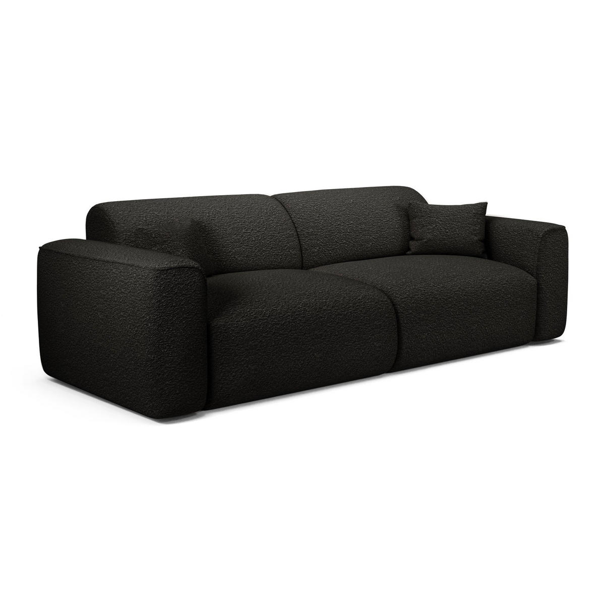 SCHLAFSOFA GERADE Bouclé-Stoff Schwarz 240cm - Schwarz, Textil (240/73/97cm) - Sia Home