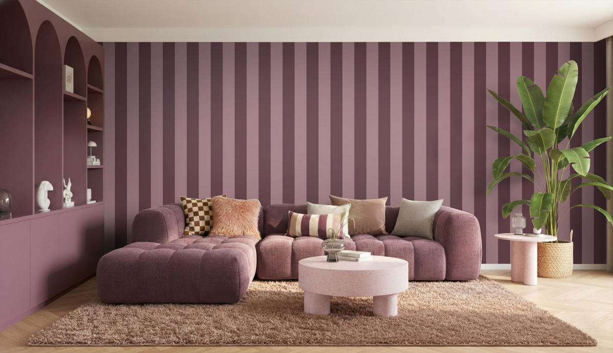 TAPETE Streifen 50 x 900 cm - Lila, Papier (50/900cm) - ESTAhome