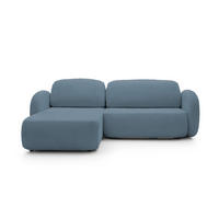 ECKSOFA OLIO L-Form Schlaffunktion mit Bettkasten, lose Rückenkissen, freistehend, LINKS 174x248 cm Light blue - Hellblau, Holz/Textil (174/248cm) - DomoHome
