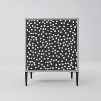 SIDEBOARD BLINDING LIGHTS, Grau, 57,5x42x72,5 cm, Schwarze Metallfüße - Multicolor/Schwarz, Holzwerkstoff/Metall (57.5/72.5/42cm) - SpaceRebels