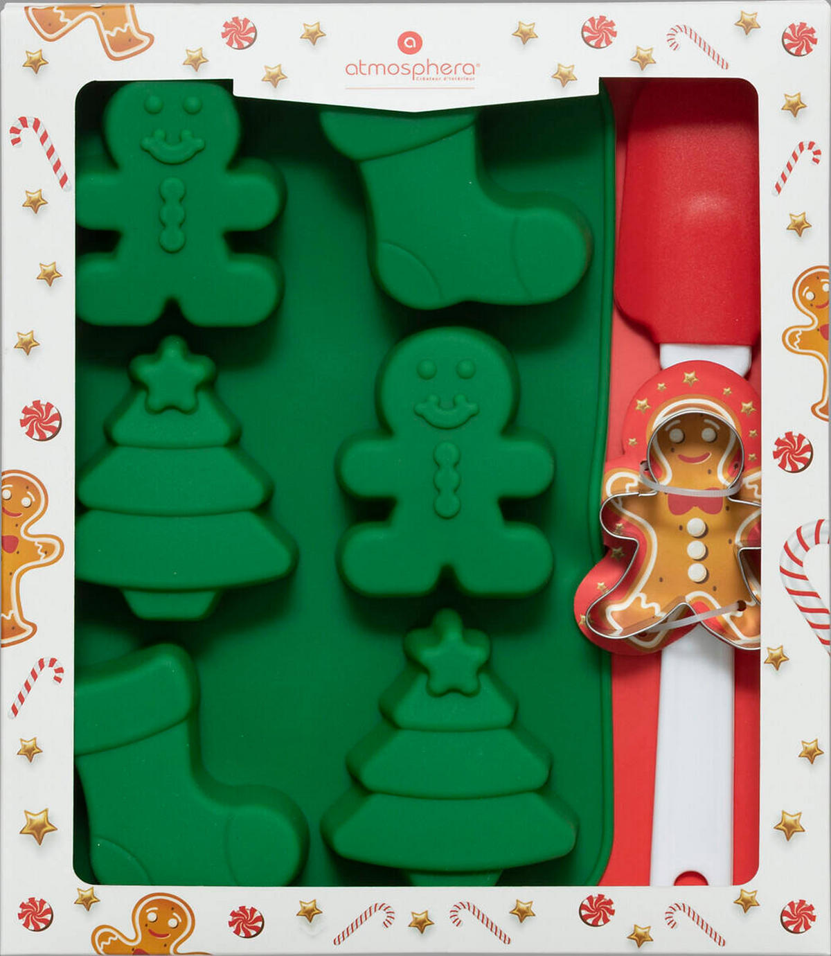 BACKSET Silikonspatel und Silikonform Weihnachten - Multicolor, Kunststoff (16.8/3/25.3cm) - Atmosphera Createur d´interieur