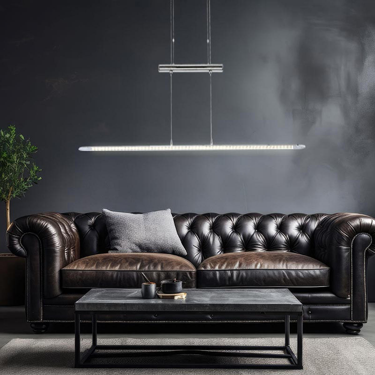 LED HÄNGELEUCHTE Teleasto Silber Chrom - Silberfarben, Metall (112.5/70/150cm) - Globo Lighting