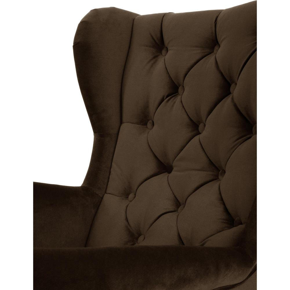CHESTERFIELD-SESSEL Falco braun mit Holzbeinen - Buchefarben/Braun, Holz/Textil (82/102/92cm) - Beautysofa