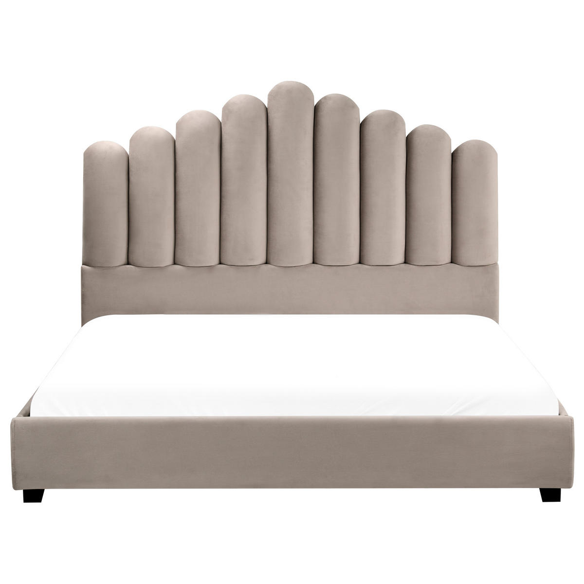 BETT 160/200 cm Taupe Vincennes - Taupe/Schwarz, Textil (160/200cm) - Beliani