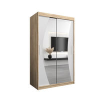 SCHWEBETÜRENSCHRANK 200/120/62 2-türig - Silberfarben/Weiß, Holz/Kunststoff (120/200/62cm) - Abiks Möbel