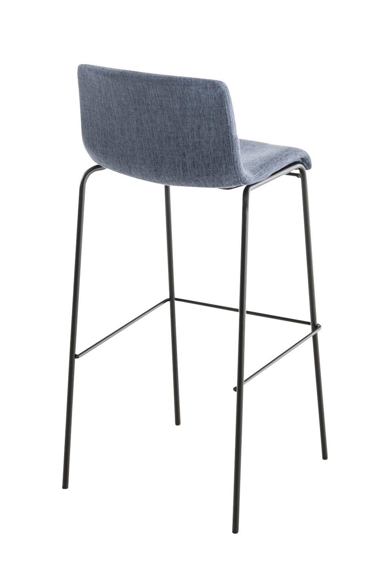 BARHOCKER Stoff Blau - Blau/Schwarz, Textil/Metall (43/100/48cm) - CLP