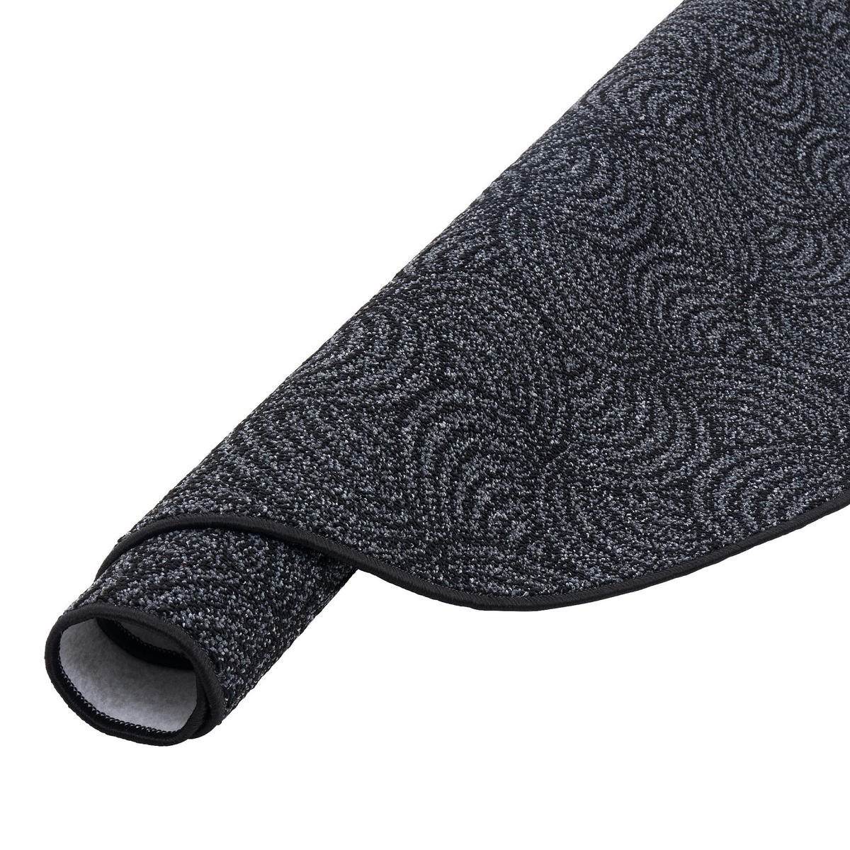 FEINSCHLINGE DESIGNER TEPPICH RUND CIRCLE - Schwarz/Grau, Textil (200/200cm) - Snapstyle