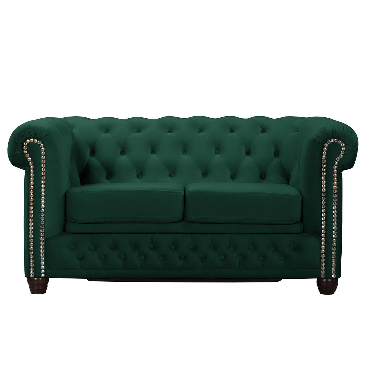 2-SITZER SOFA - Buchefarben/Grün, Buchenholz/Textil (148/72/86cm) - home24