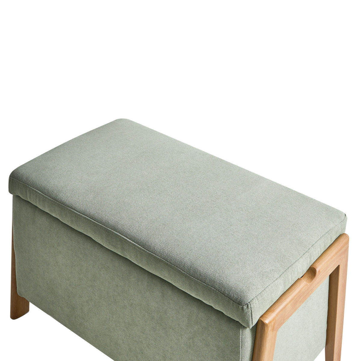 POLSTERBANK mit Stauraum Stoff Hellgrün Edland - Hellgrün, Textil/Metall (75/44/43cm) - Beliani