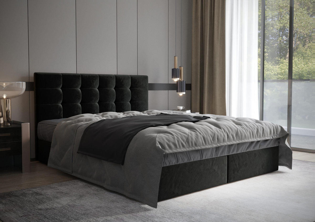 BOXBETT Coria Schwarz 140x200 cm - Schwarz, Textil (140/200cm) - B&B Home