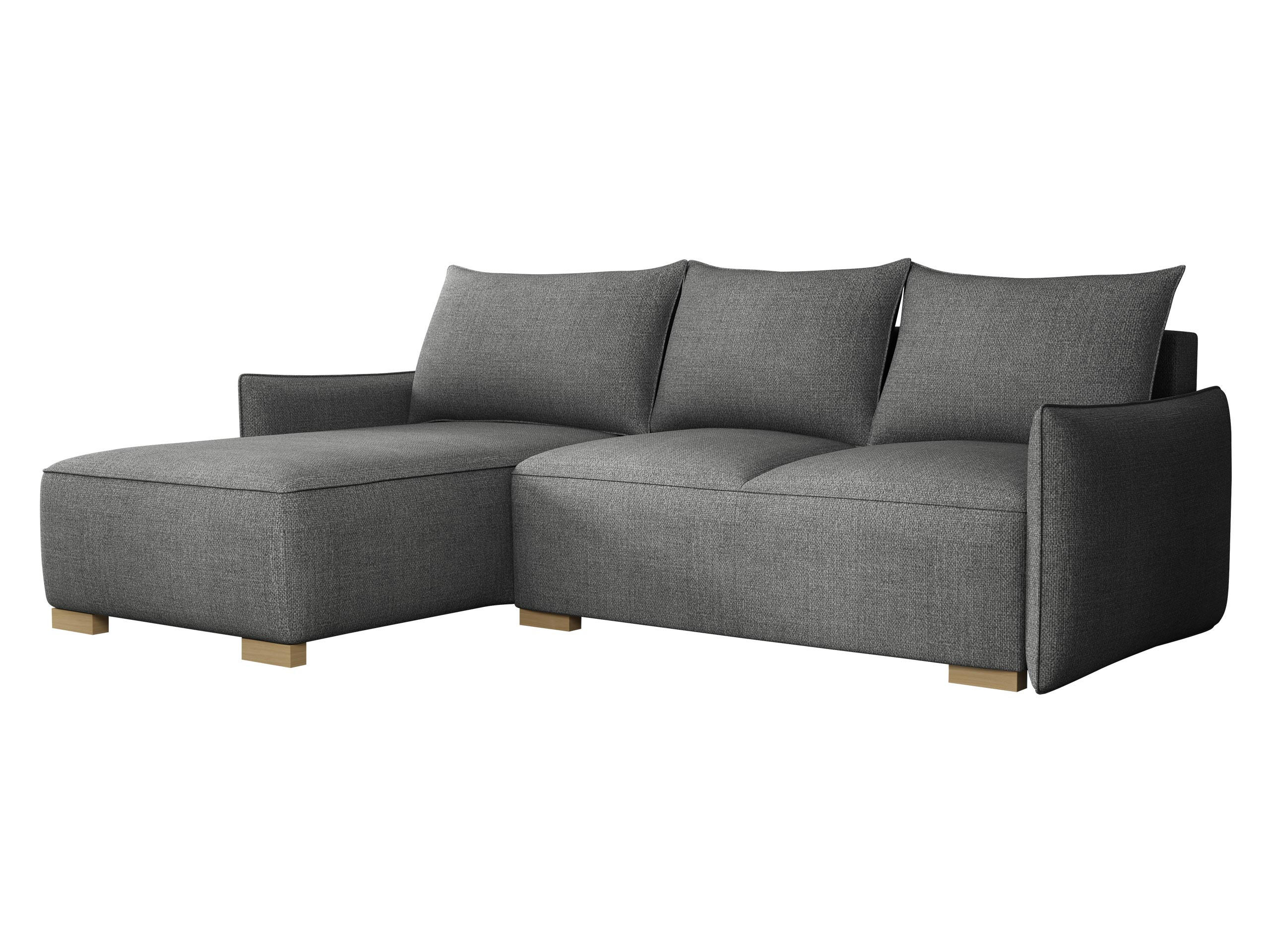 ECKSCHLAFSOFA Focus L - Naturfarben/Grau, Holz/Textil (240/155cm) - MIRJAN24