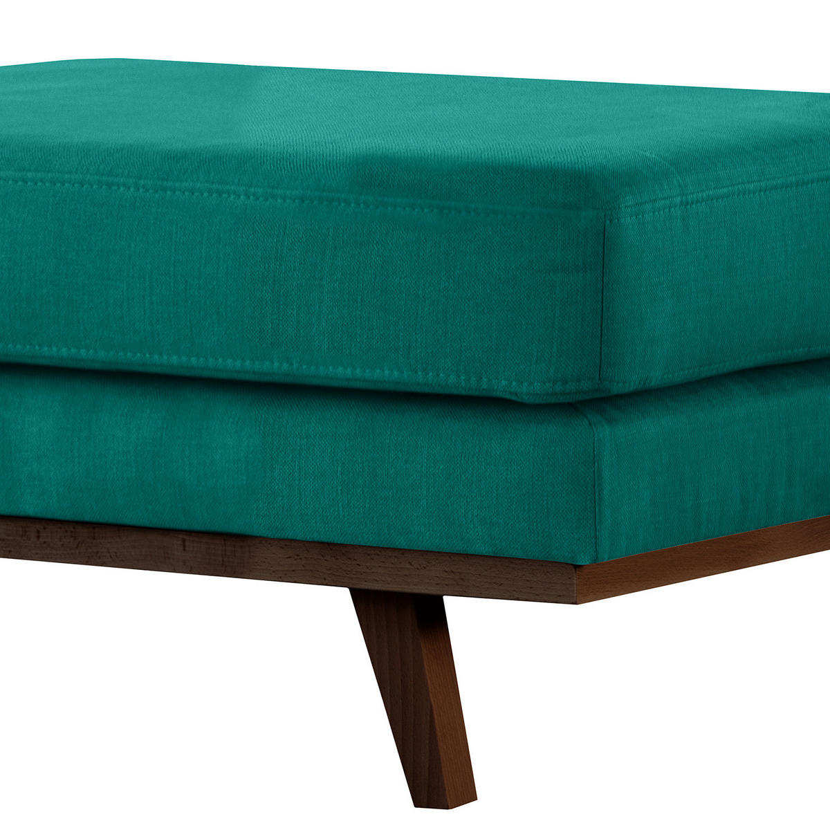 POLSTERHOCKER - Buchefarben/Petrol, Buchenholz/Textil (85/43/60cm) - home24