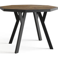 ESSTISCH Desmond achteckiger ausziehbarer, Arvadonna Chestnut 100-150/100/76 cm - Kastanienfarben/Schwarz, Holz/Holzwerkstoff (100/100/76cm) - WFL GROUP