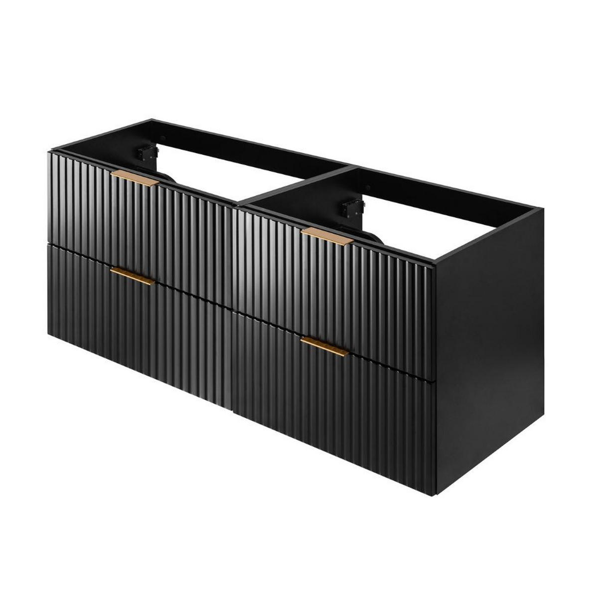 WASCHBECKUNTERSCHRANK Schwarz matt/Craft Eiche 120/57/46 cm - Schwarz, Holzwerkstoff (120/57/46cm) - Rodan