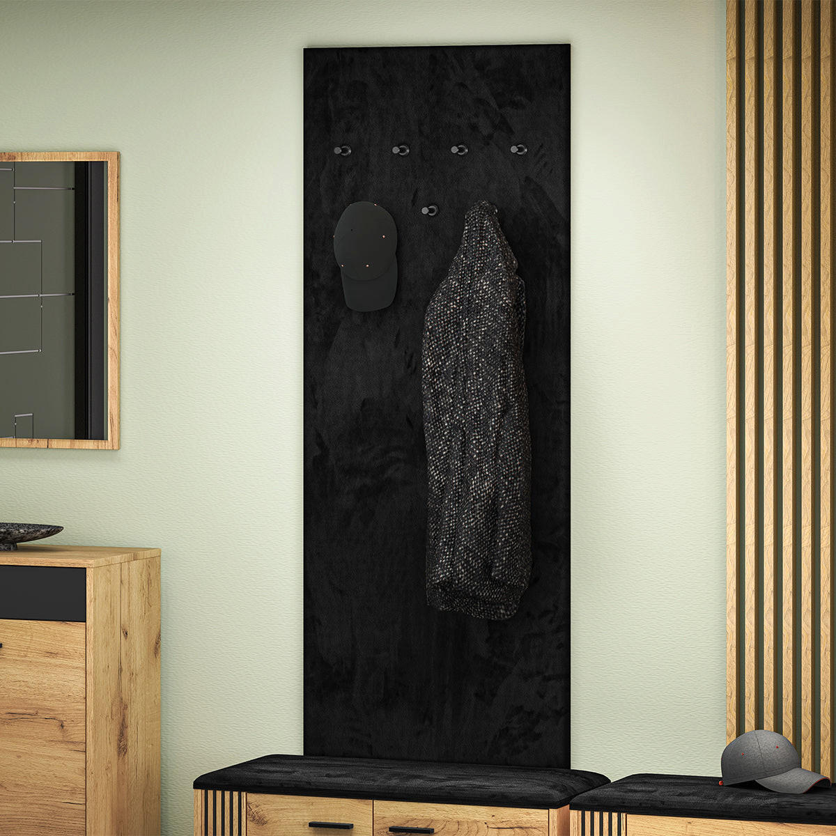 PŘEDSÍŇOVÝ NÁBYTEK Nilo Černá - černá, kompozitní dřevo (60/153/3cm) - Petits-meubles