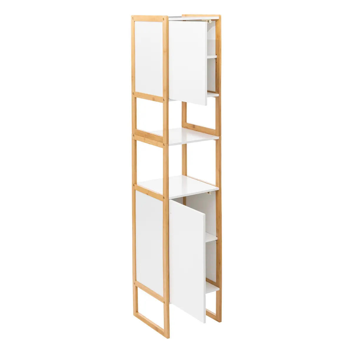 BADEZIMMERREGAL Natureo 33/33/170 cm - Weiß, Holzwerkstoff (33/170/33cm) - 5five Simply Smart