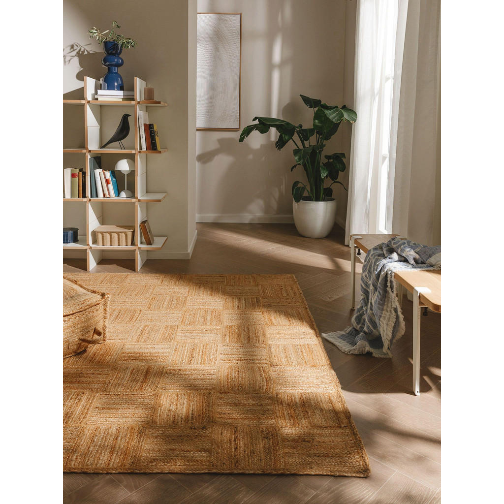 Thumbnail - benuta Pure Juteteppich, Hellbraun, Textil, Rechteckig, 160x230 cm, Gots, für Fußbodenheizung geeignet, Teppiche & Böden...