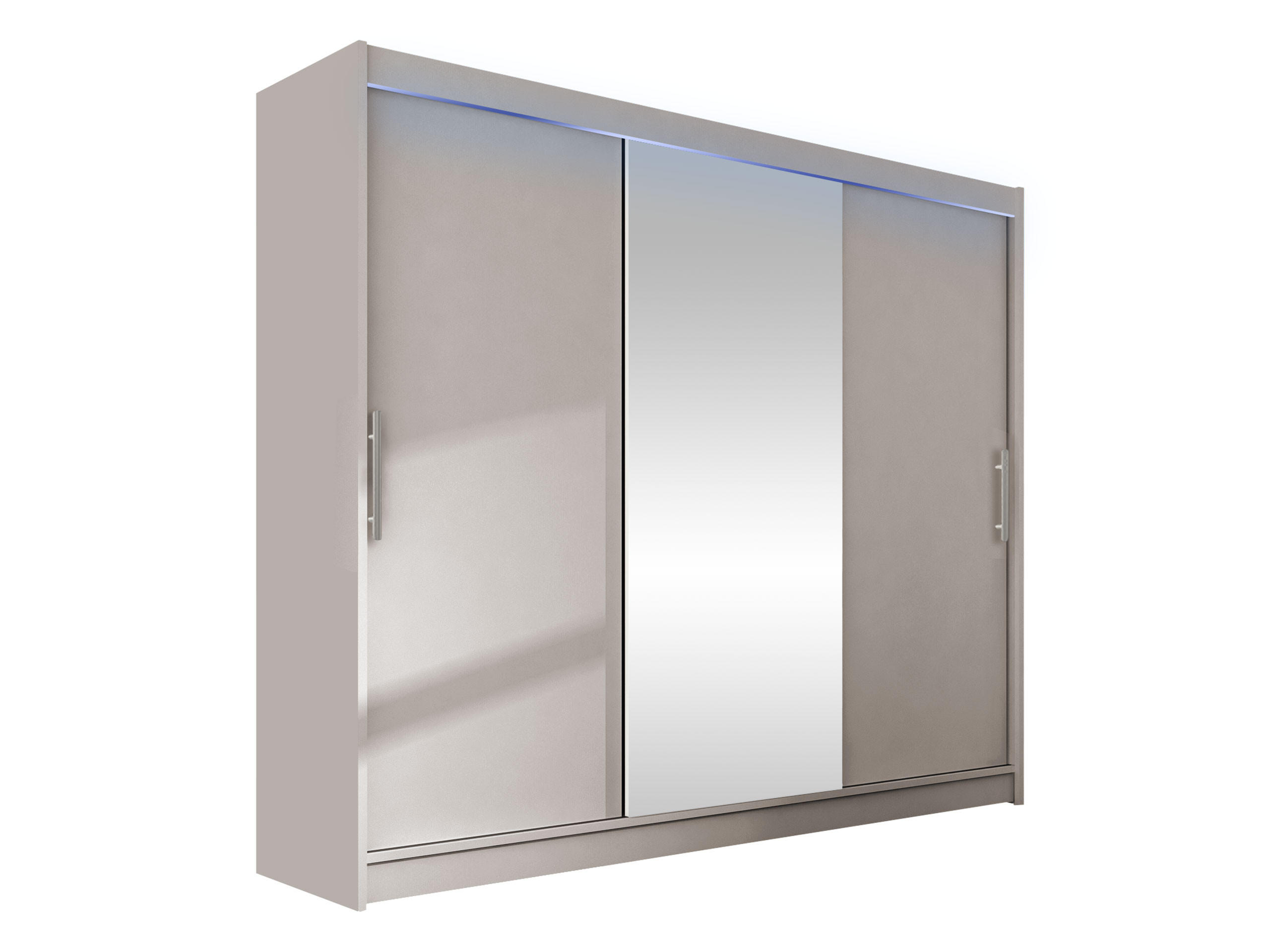 KLEIDERSCHRANK Aston I, mit RGB LED Beleuchtung - Kaschmir/Silberfarben, Holzwerkstoff/Kunststoff (250/215/58cm) - MIRJAN24