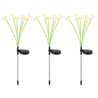 LED SOLAR STECKLEUCHTE Grün Matt 3er Set - Grün, Metall (20/20/70cm) - Globo Lighting