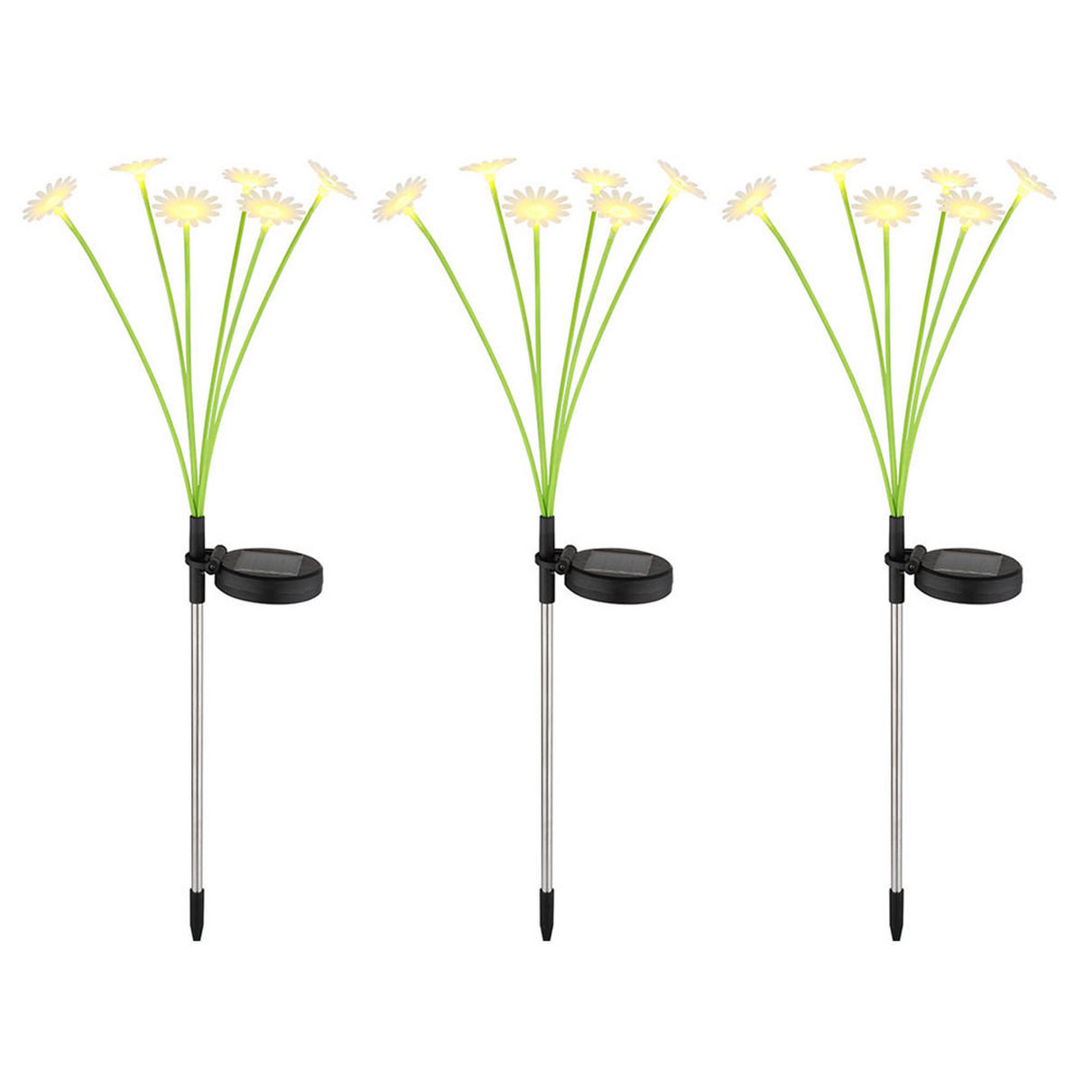 LED SOLAR STECKLEUCHTE Grün Matt 3er Set - Grün, Metall (20/20/70cm) - Globo Lighting