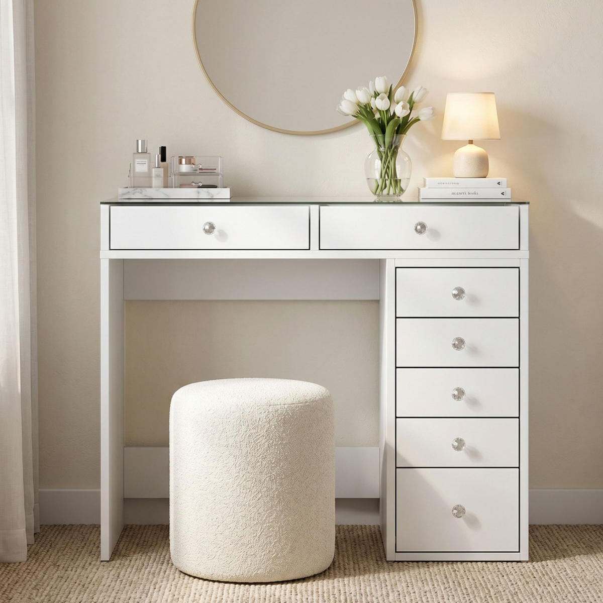 KOSMETIKTISCH - Weiss - Weiß, Holz (90/80/44cm) - Drawer