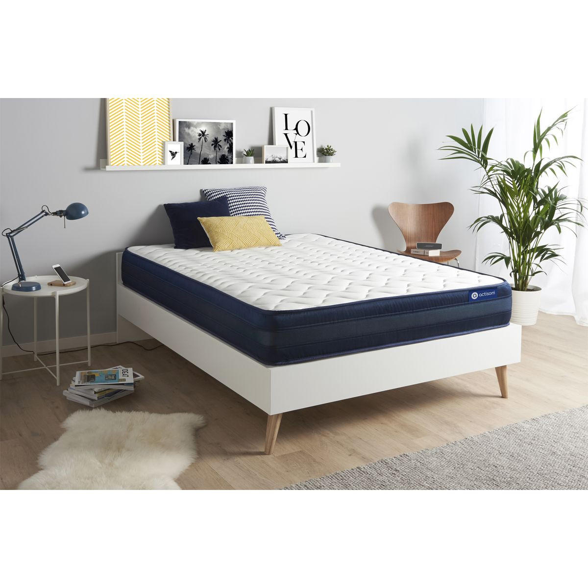 MATRATZE Actimemo tech Memory-Schaum 200 x 200 cm h4 - Weiß, Textil (200/200cm) - ACTISOM