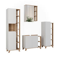 BADMÖBEL-SET Karen Sonoma/Weiß 4 Teile - Weiß/Sonoma Eiche, Holzwerkstoff (80/65/35cm) - Vicco