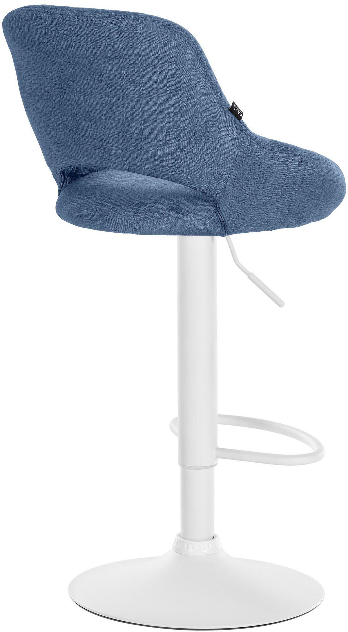 BARHOCKER Stoff Blau - Blau/Weiß, Textil/Metall (46.5/85/48cm) - CLP