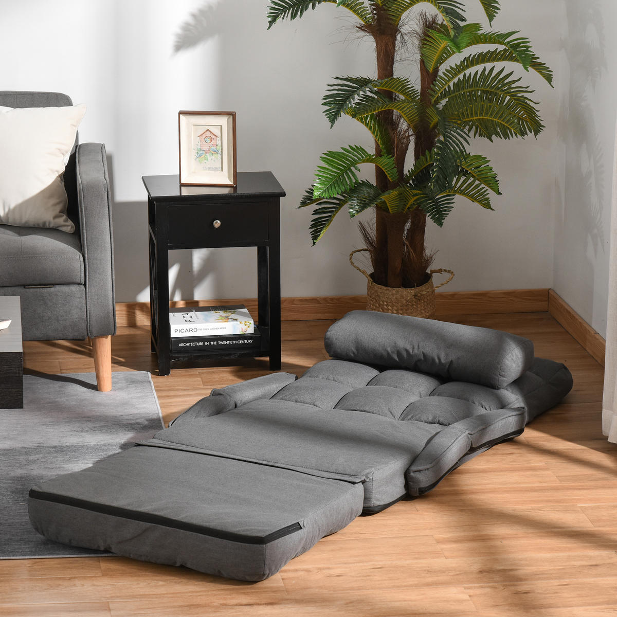 BODENSTUHL mit 5-Fach 78L x 62B x 70H cm Dunkelgrau - Dunkelgrau, Kunststoff (62/70/78cm) - HOMCOM