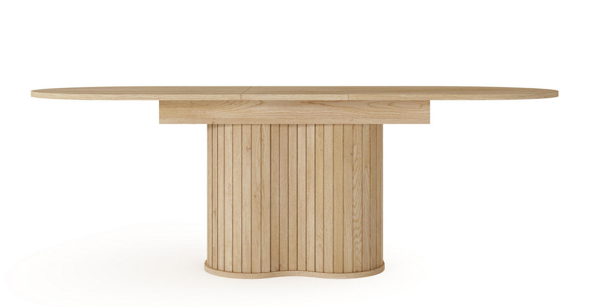 TISCH Weiß LOVE Ausziehbar Oval - Beige, Holzwerkstoff (90/90/76cm) - Sepro Meble
