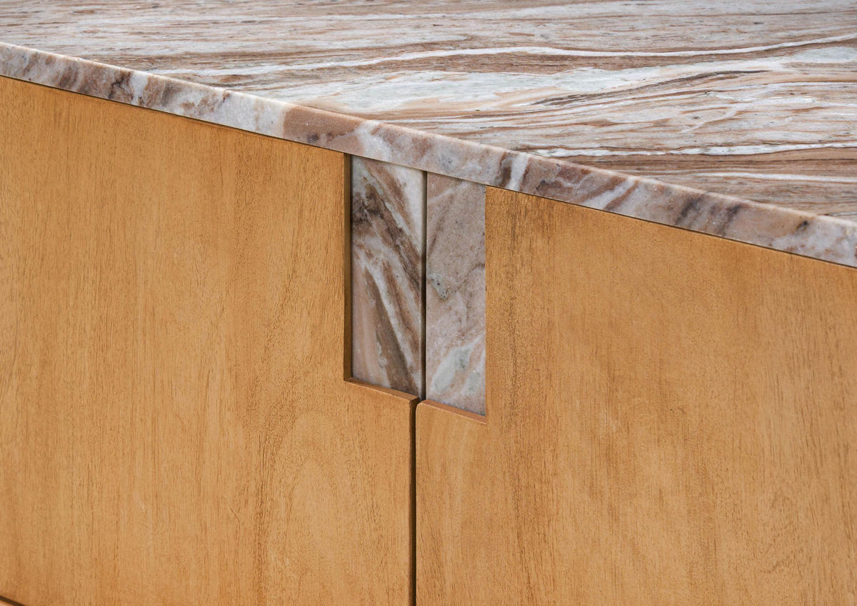 TV-BOARD Mango 160x40x55 beige lackiert LUGANO #102 - Beige, Holz (160/55/40cm) - Massivmoebel24