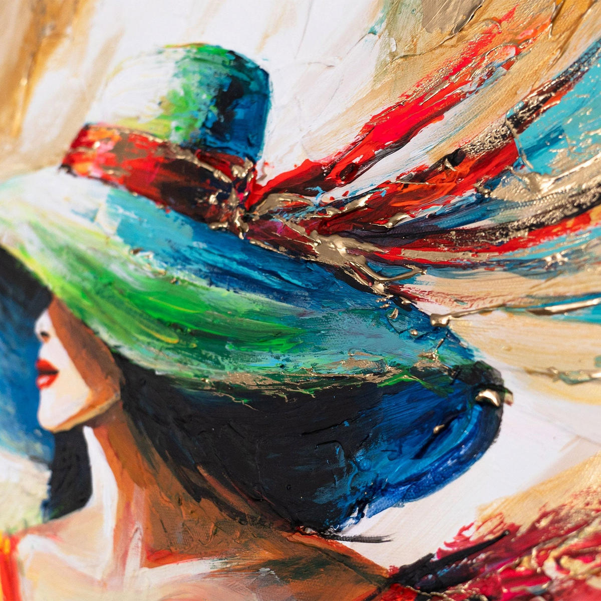 GEMÄLDE Strahlende Schönheit auf Keilrahmen 115x50 cm - Multicolor, Holz (115/50cm) - YS-art gallery