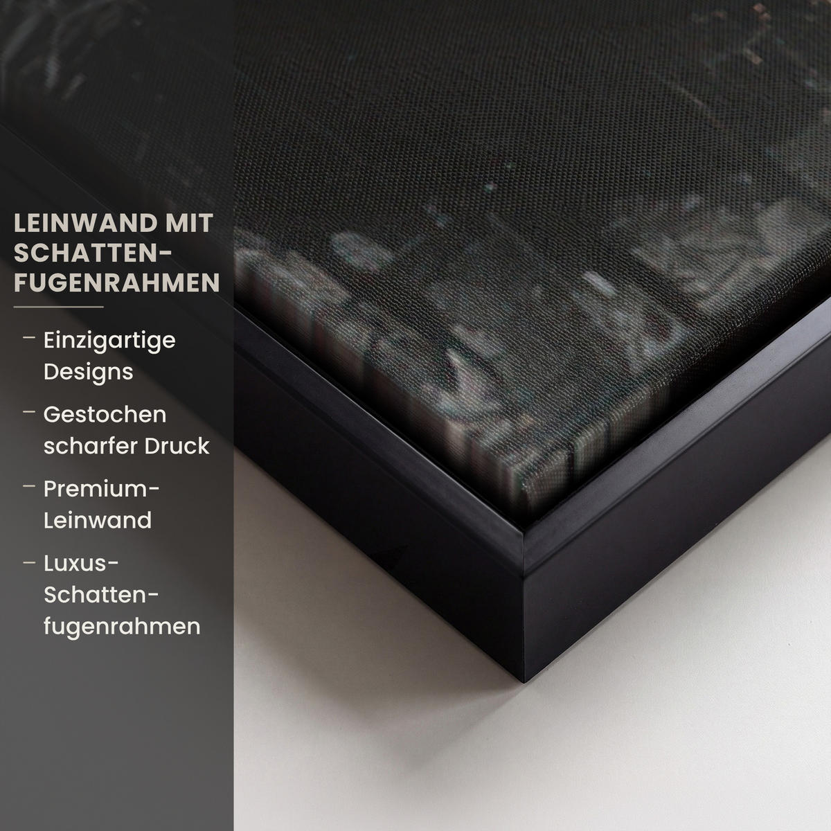 LEINWAND Bilder mit Rahmen - Malerei - Figuren - Schwarz - Abstrakt - 80x120 - Schwarz, Textil (80/120cm) - MuchoWow