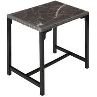 RATTAN BARTISCH Kutina,96 x 65 x 100 cm,grau - Grau, Kunststoff (96/65/100cm) - tectake