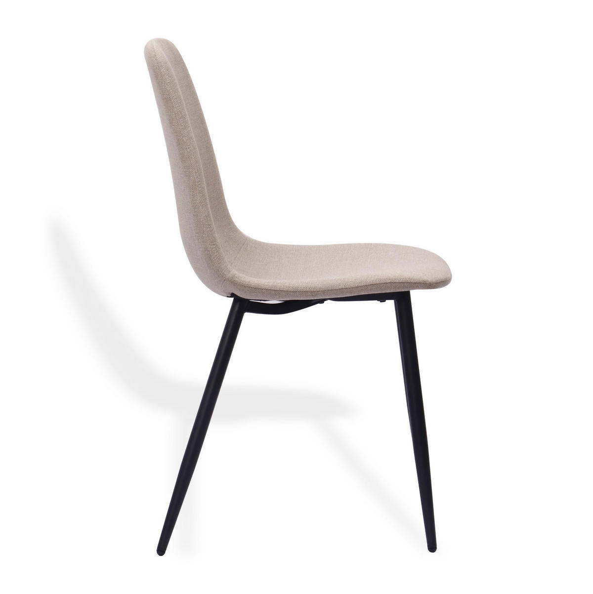 ESSZIMMERSTÜHLE 2er-Set Stoff Metall Beige Hellbeige - Weiß, Metall (52/84.5/43cm) - Meubliv