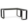 ECKSCHREIBTISCH Glas Metall Chromakzente Platzsparend KERIX, Schwarz 170x160x73 cm - Schwarz, Glas/Metall (160/170/73cm) - KADIMA DESIGN
