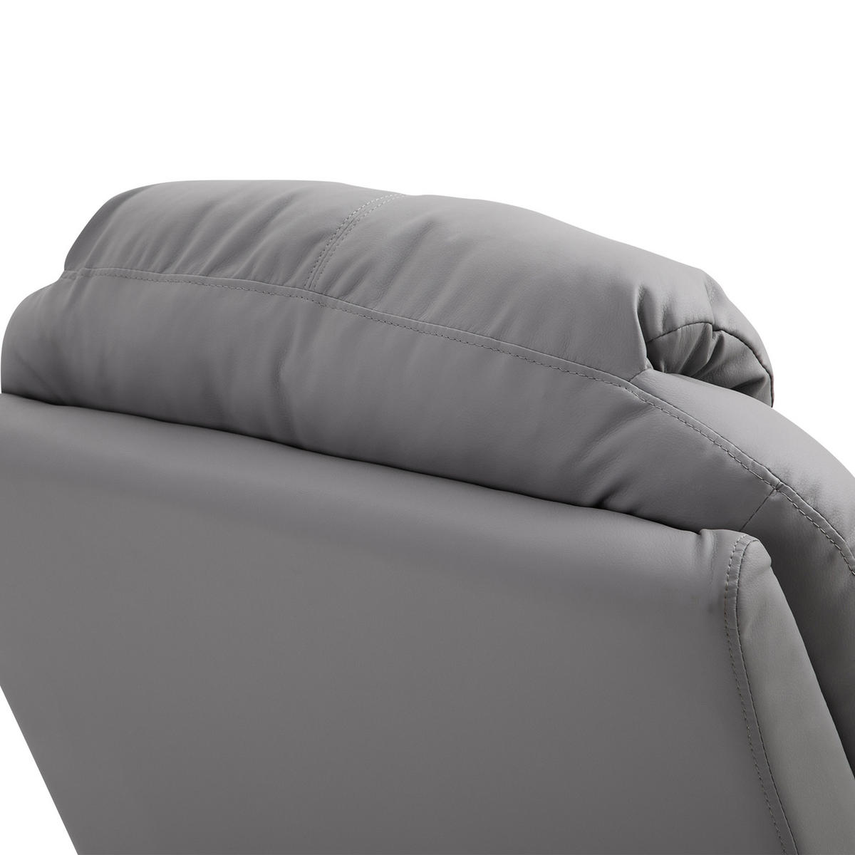 MASSAGESESSEL DE-15343 elektrisch verstellbar mit 8 Vibrationspunkten Grau - Hellgrau, Leder (97/110/82cm) - ComfortXL